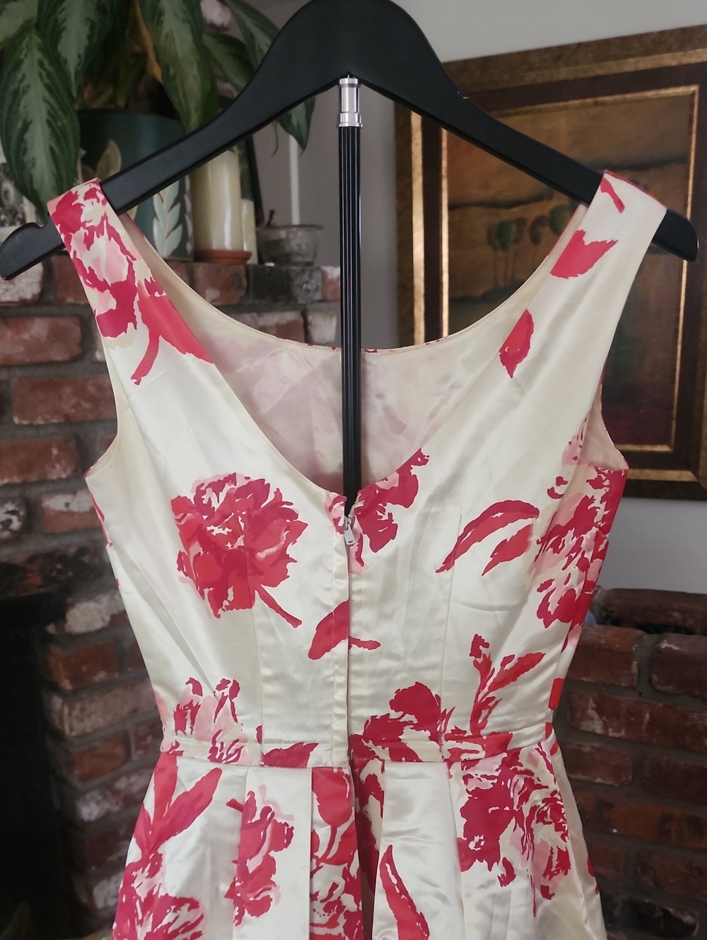 Vintage Pink Floral Fit & Flare Party Dress Bow Waist Sleeveless Pinup - Picture 5 of 11